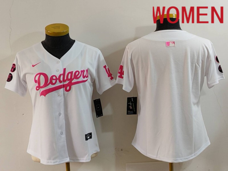 Women Los Angeles Dodgers Blank White joint name 2024 Nike MLB Jersey style 1